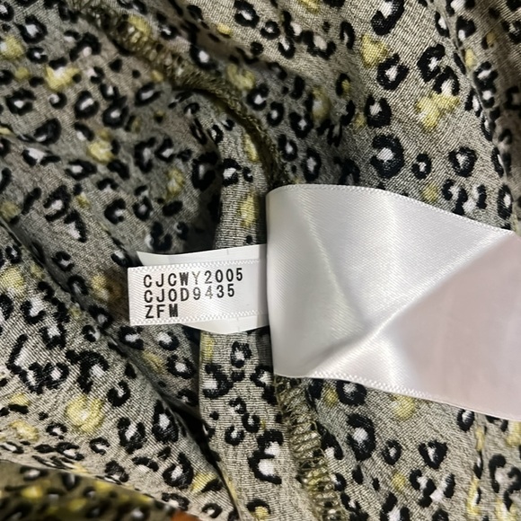 Calvin Klein Jeans Olive Green Leopard Print Mini Dress Size S Fairy Boho Casual - Picture 13 of 13